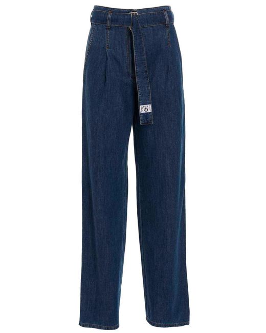 Philosophy Blue Jeans With Front Pleats