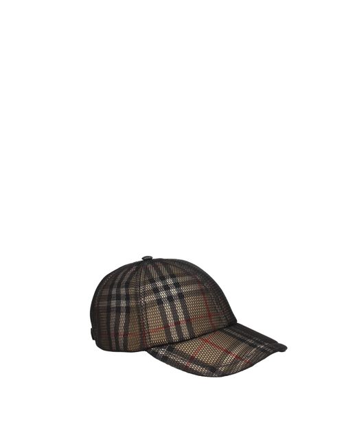 Burberry Brown Hats Polyester Black for men