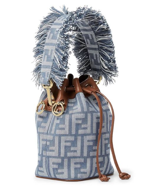 Fendi Blue "mon Tresor" Bag In Jacquard Ff
