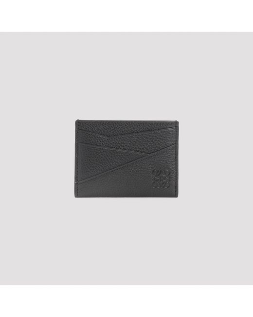 Calf Skin Puzzle Edge Plain Cardholder-Uomo di Loewe in Black da Uomo