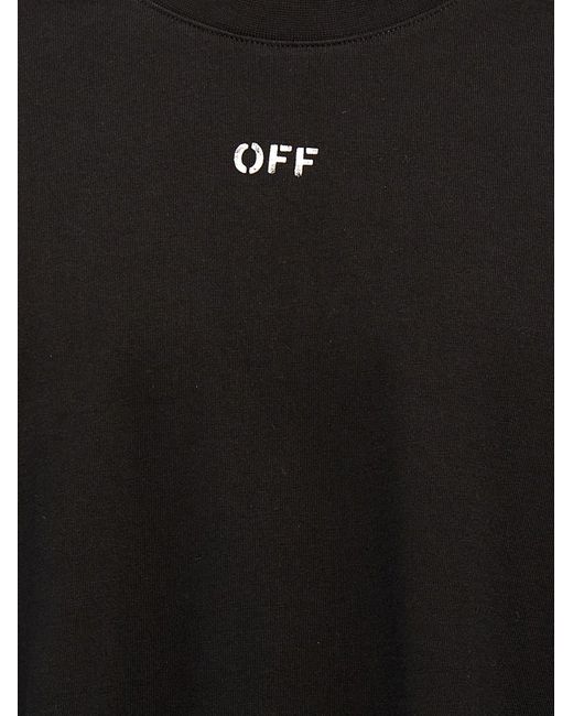 T-shirt in jersey di cotone con stampa di Off-White c/o Virgil Abloh in Black da Uomo