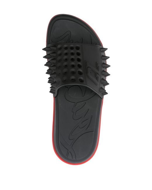 Christian Louboutin Black Take It Easy Pool Slides for men