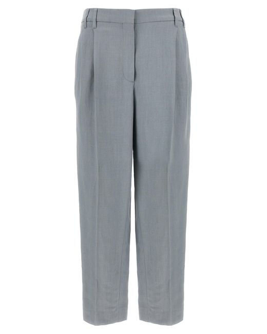 Fluid Twill Set Blazer And Suits Celeste di Brunello Cucinelli in Gray