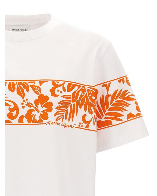 Maison Kitsuné White 'Tropical Band' T-Shirt for men