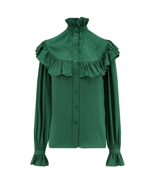 Certified Silk Shirt-Donna di Saint Laurent in Green