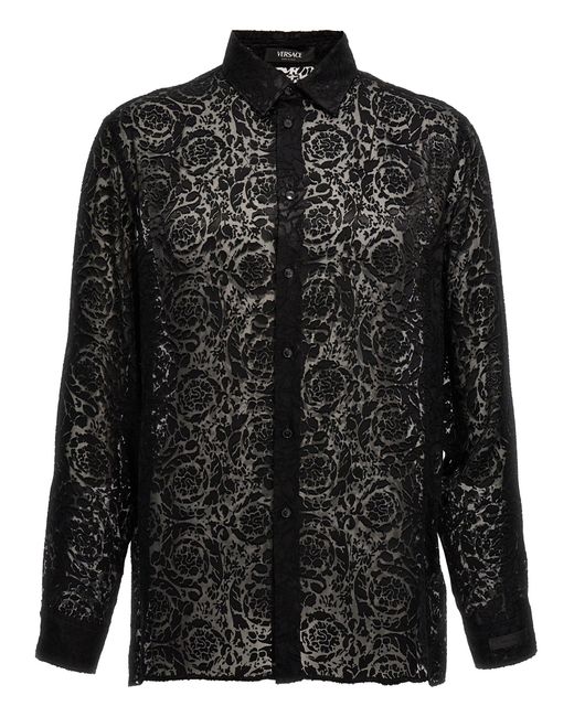 Evening Camicie Nero di Versace in Black da Uomo