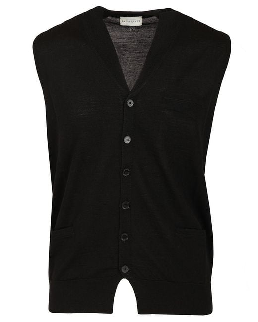 Ballantyne Black V-Neck Vest Jackets for men
