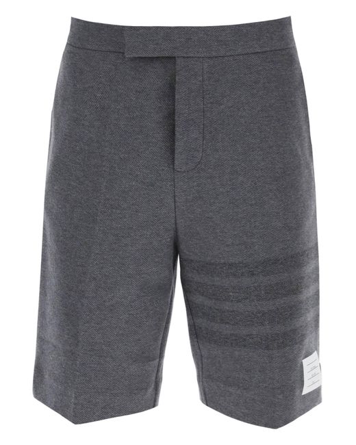Thom Browne Gray Shorts With 4 Bar Motif for men