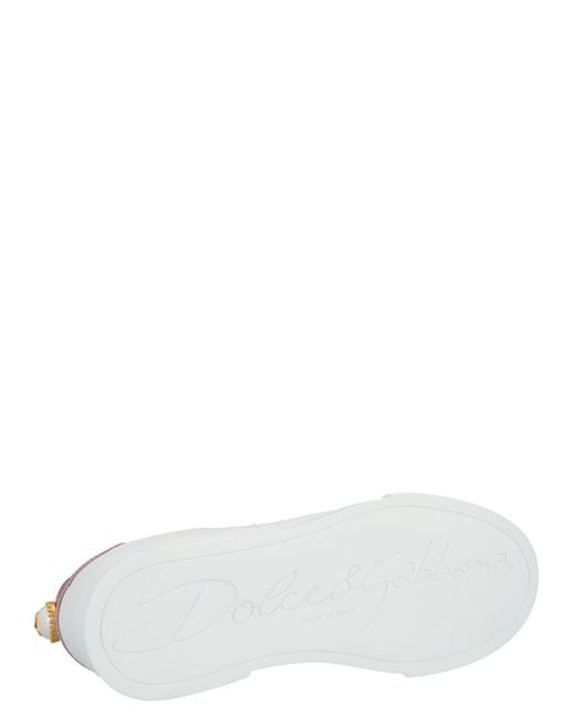 Dolce & Gabbana White 'Portofino' Sneakers