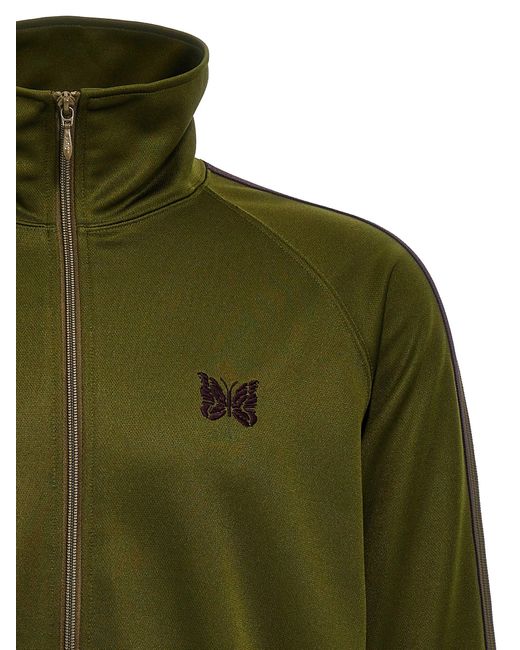 Needles Green Logo Embroidery Track Sweatshirt for men