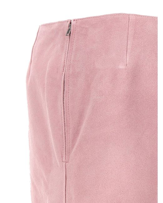 Long Suede Skirt Gonne Rosa di Marni in Pink