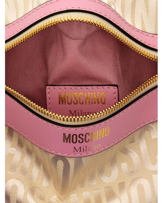 Moschino Pink Logo Clutch