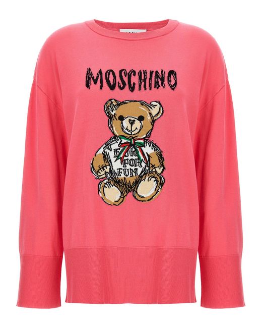 Teddy Bear Maglioni Fucsia di Moschino in Pink