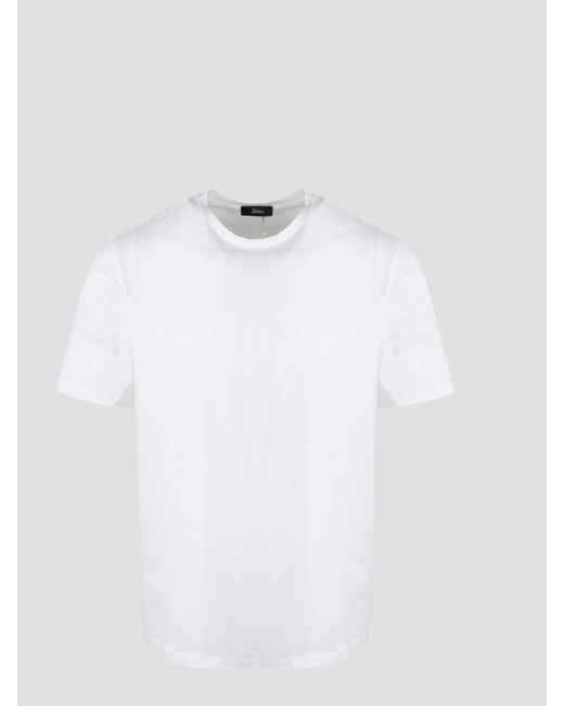 Herno White Superfine Cotton Stretch T-Shirt for men