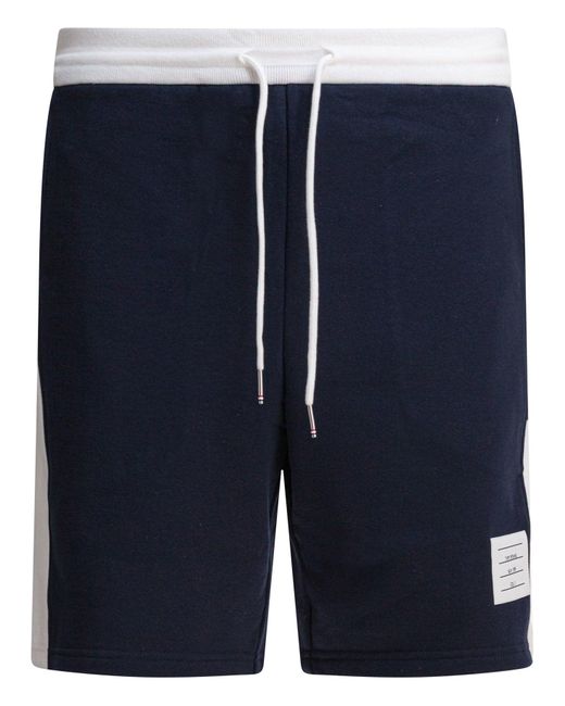 Thom Browne Blue "Loopback 4-Bar" Short for men