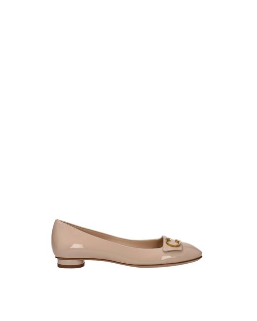 Dior White Ballet Flats Patent Leather Naked