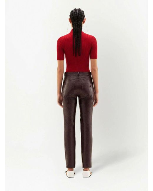 Courreges Red Reedition Rib Knit Sweater