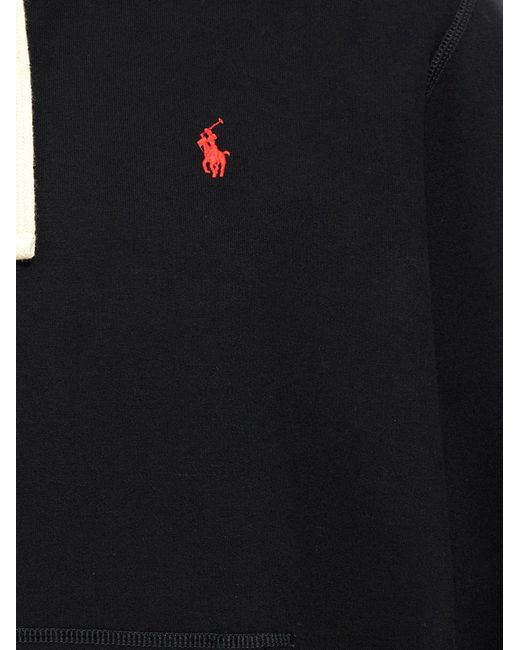 Polo Ralph Lauren Logo Hoodie Sweatshirt in Black for Men | Lyst