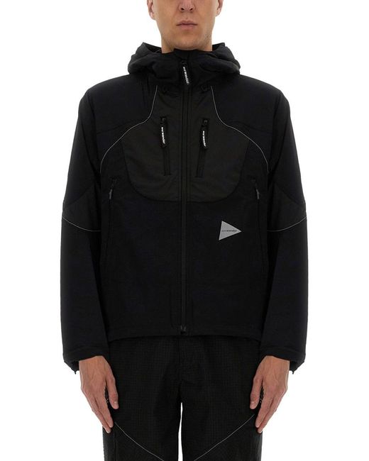 And Wander Black Structured Trek Jacket for men
