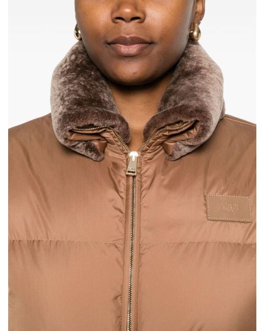 Fendi Brown Heritage Short Down Jacket