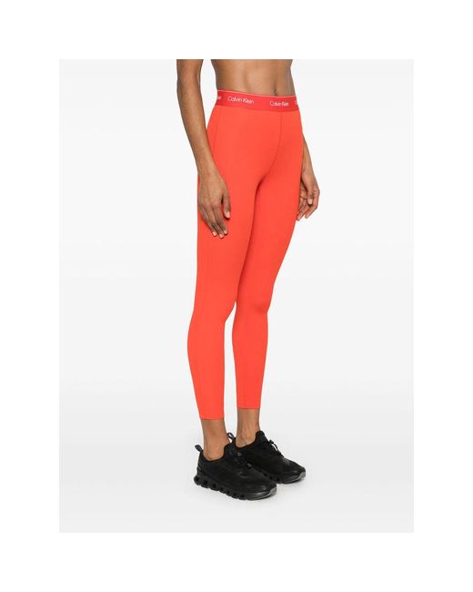 Calvin Klein Red Polyester Pants