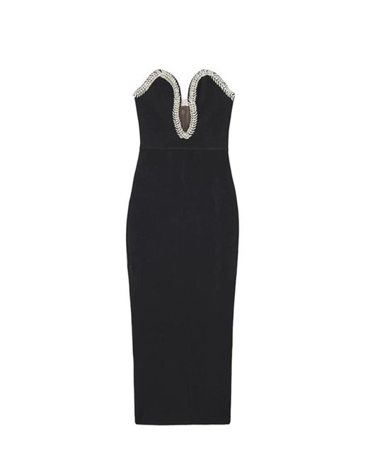 Wanan Touch Black Sandy Dress With Slit
