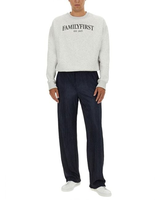 FAMILY FIRST Gray Sweatshirt With Logo for men