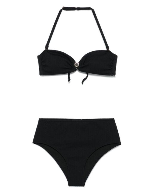 Emporio Armani Black High Waist Brief Bikini Set