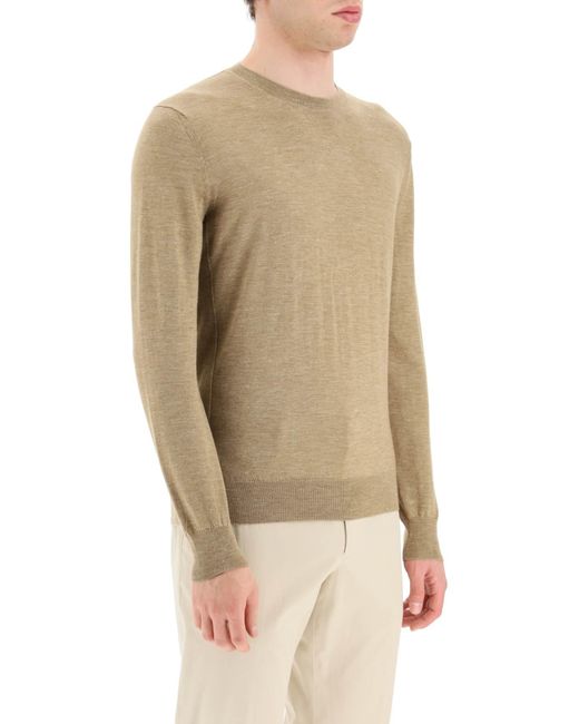 Zegna Natural Zegna Lightweight Silk Cashmere And Linen Sweater for men