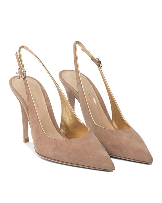 Gianvito Rossi White "Yves" Slingback 100 Mm
