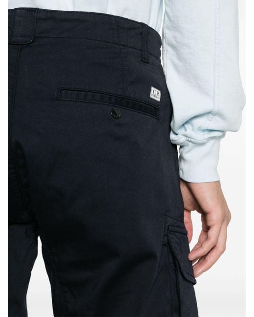 C P Company Blue Cotton Cargo Shorts for men
