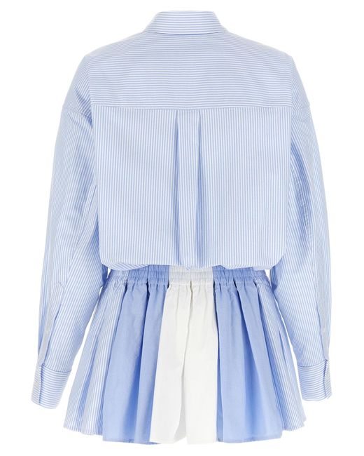 Alexander Wang Blue 'Prestyled Pleated Boxer Romper' Jumpsuit
