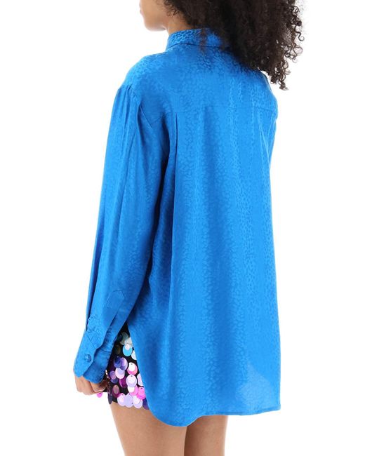 Camicia Over In Seta Jacquard di Art Dealer in Blue