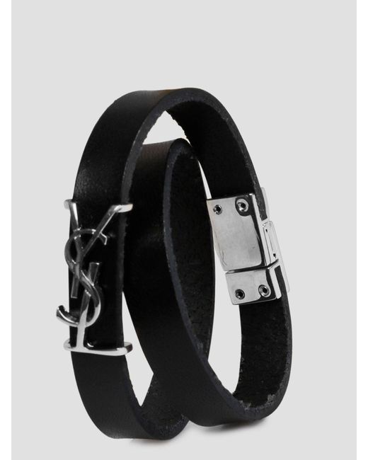 Saint Laurent Black Opyum Double Wrap Bracelet