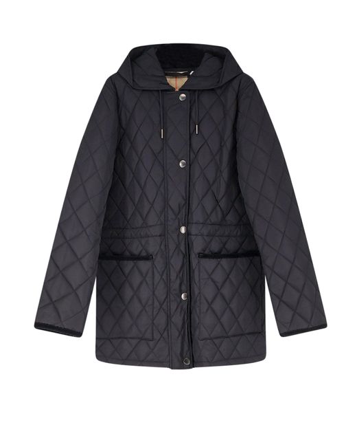 Burberry Quilted Parka Jackets Black