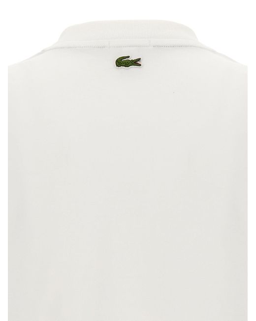 Logo Patch T Shirt Bianco di Lacoste in White