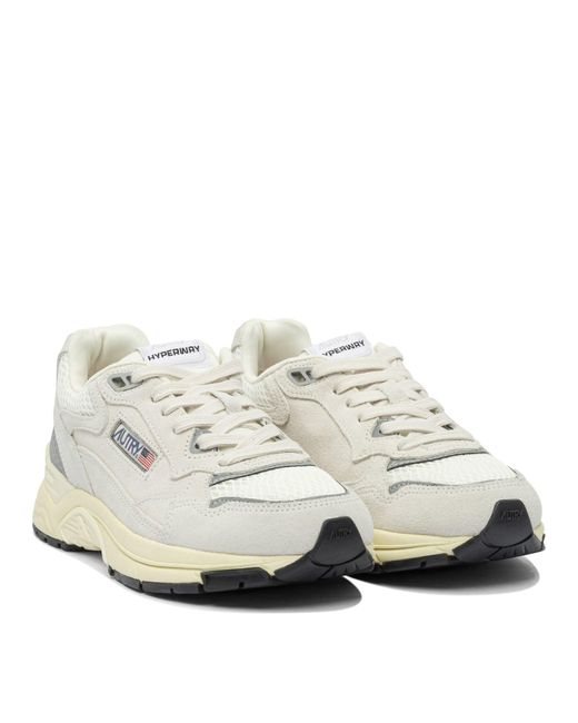 Hyperway Low Wom Suede/Mesh Wht/Silv Sneakers & Slip-On-Donna di Autry in White