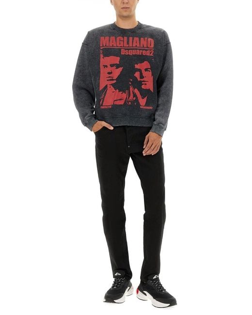 DSquared² Gray Sweatshirt With Print for men