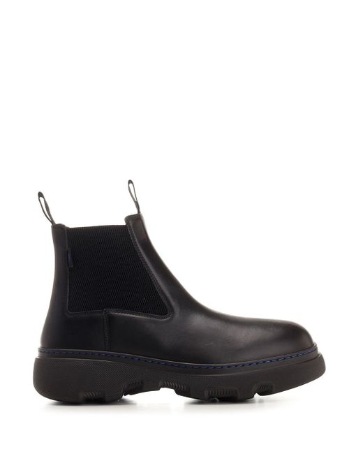 Burberry Black Chelsea Creeper Boots for men