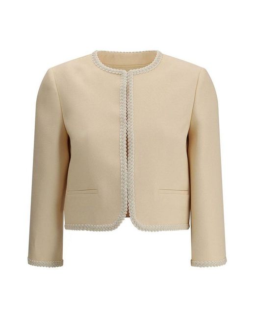 Valentino Garavani Natural Cream Crepe Couture Blazer