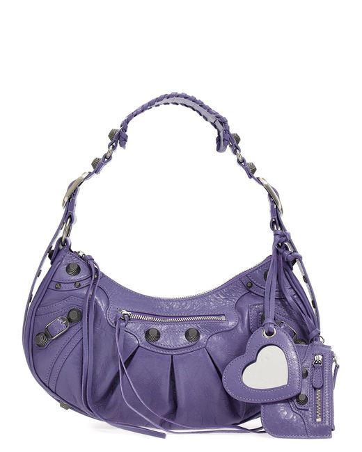 Balenciaga Purple Le Cagole S Shoulder Bags