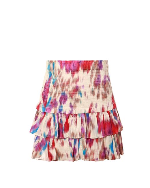 Isabel Marant Red Multicolot Cotton Skirt