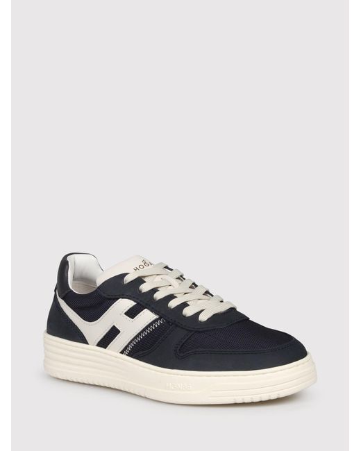 Hogan White Basketball-Inspired H630 Sneakers With Nubuk Leather for men