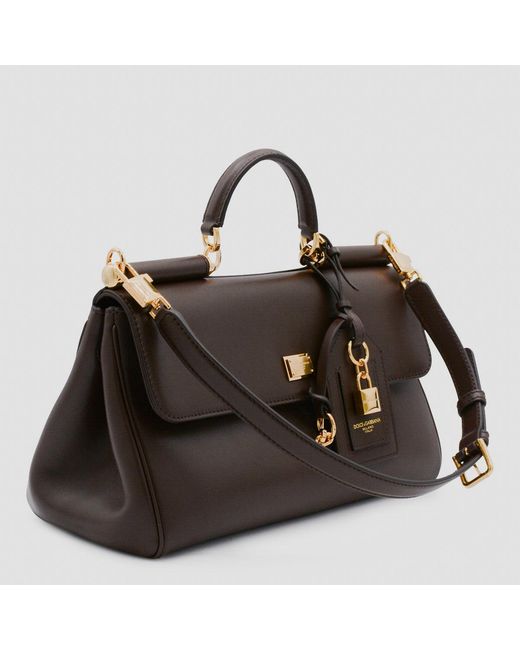 Dolce & Gabbana Brown Medium My Sicily Top-Handle Tote Bag