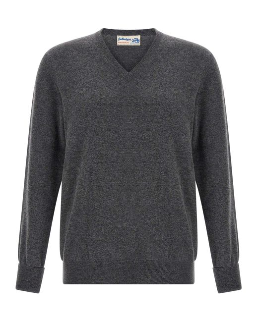 Ballantyne Gray V-Neck Sweater Sweaters And Cardigans for men