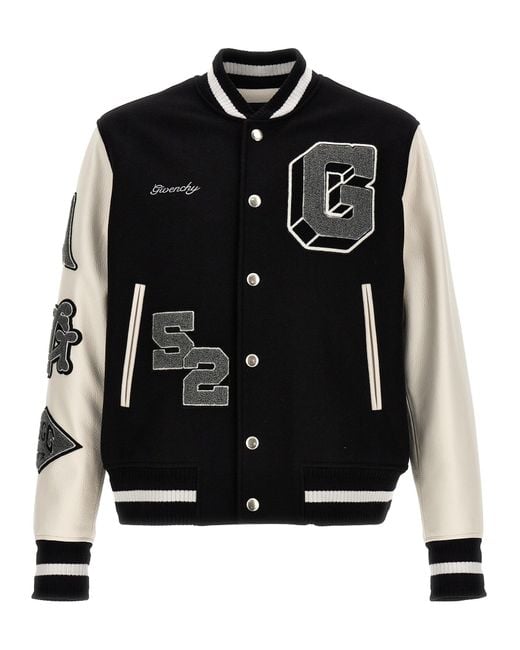 Patches And Embroidery Bomber Jacket Giacche Bianco/Nero di Givenchy in Black da Uomo