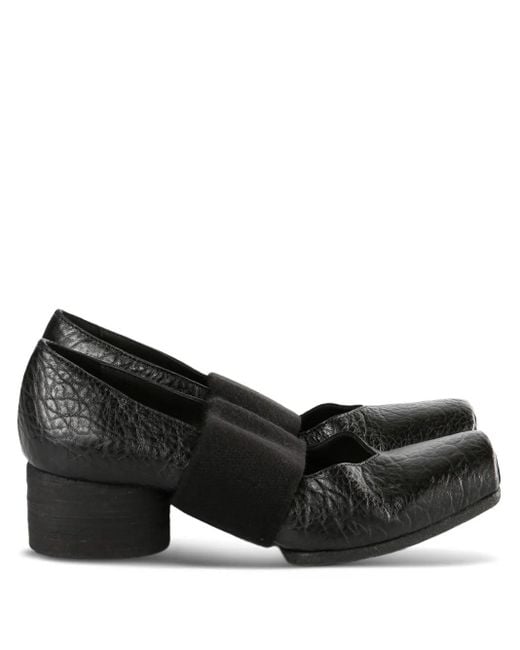 Uma Wang Black Leather Pumped Ballerina
