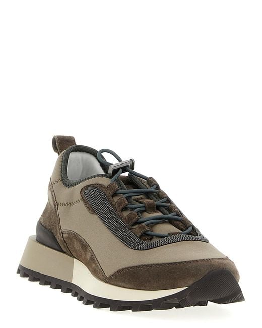 Brunello Cucinelli Brown Precious Detail Sneakers