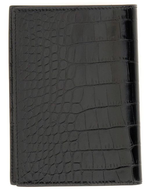 Leather Passport Holder-Uomo di Tom Ford in Black da Uomo