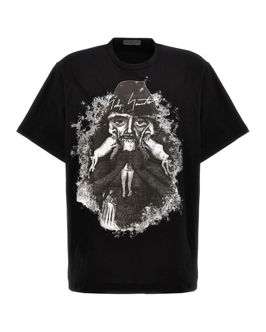 Printed T Shirt Nero di Yohji Yamamoto in Black da Uomo